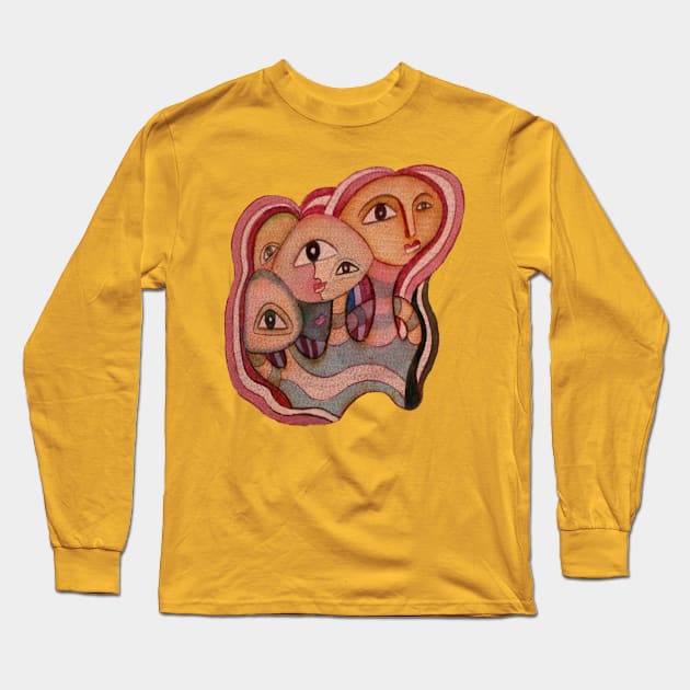 Mère et ses enfants Long Sleeve T-Shirt by ShopAïsha